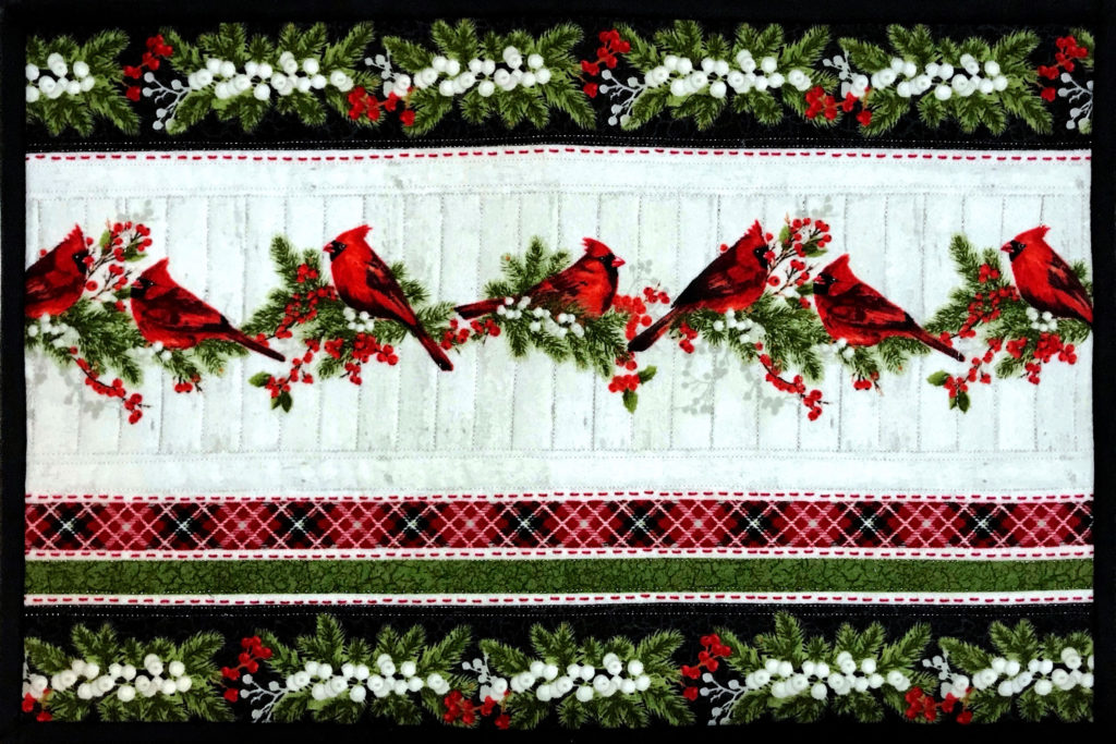 Deluxe Woodland Cardinal Placemats, Cardinals on a Fence, Set of 8, 19" Wide x 13" Long (SKC-1033)