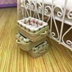 Dollhouse Furniture, 3 Piece Miniature Dollhouse Basket Set